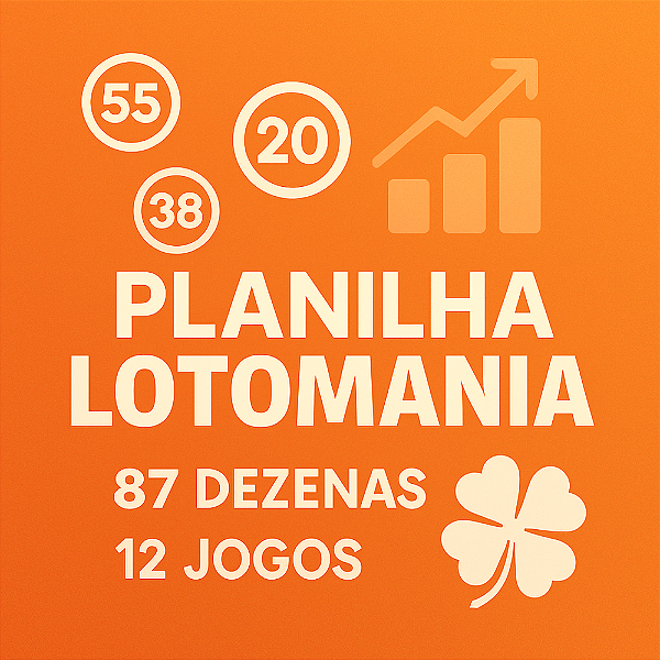 Planilha Lotomania - Esquema com 87 Dezenas em 12 Jogos