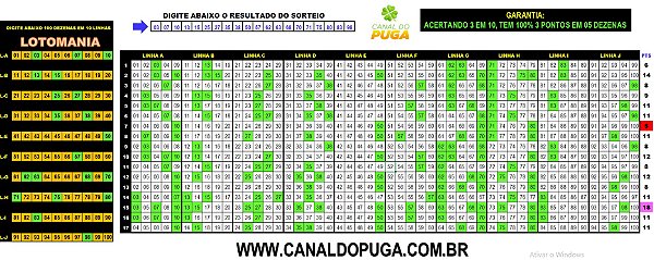 Planilha Lotomania - Esquema com Apenas 17 Jogos