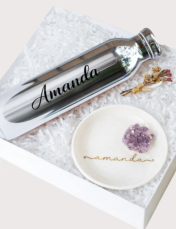 GIFT BOX ROSE | GARRAFA TÉRMICA | PORTA-JOIAS | PERSONALIZADOS