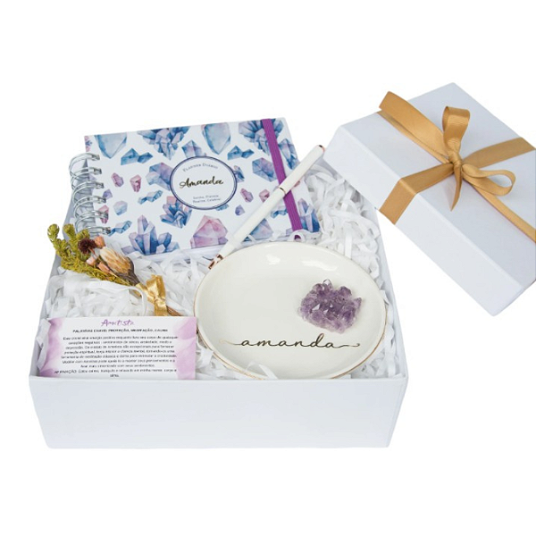 Gift Box Planejar - Planner e Porta-Joias Drusa de Ametista