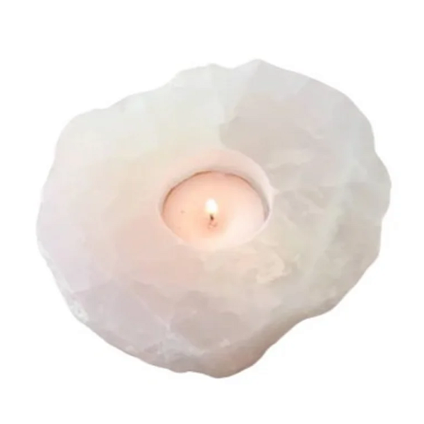 PORTA VELAS QUARTZO ROSA - GIFT AVULSO OU NA CAIXA PERSONALIZADA