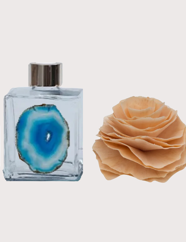 DIFUSOR ÁGATA COM FLOR MADEIRA | GIFT AVULSO OU NA CAIXA PERSONALIZADA