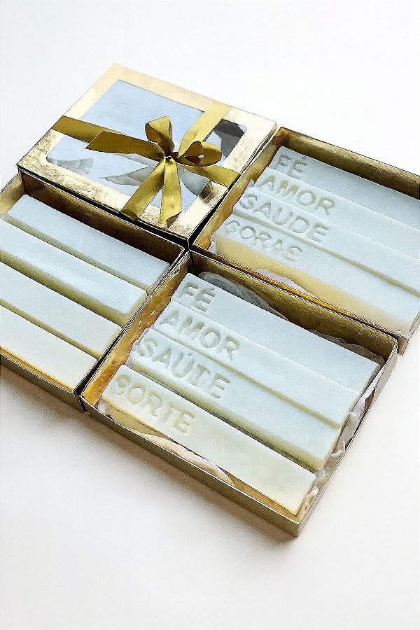 04 VELAS DAS INTENÇÕES | GIFT BOX DOURADA VISOR TRANSPARENTE | DESEJO A VOCÊ