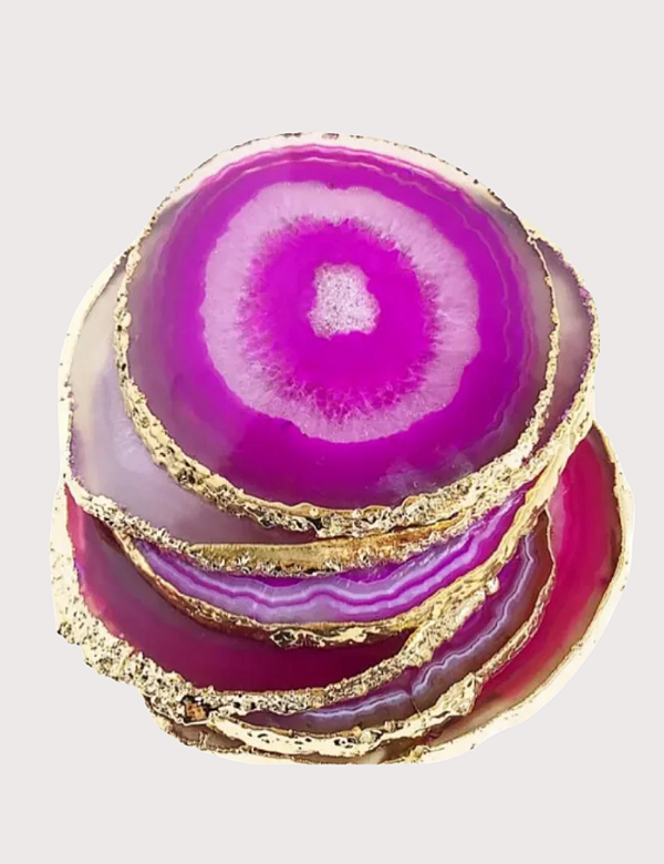 PORTA VELA / COPO EM ÁGATA BORDA OURO - GIFT AVULSO