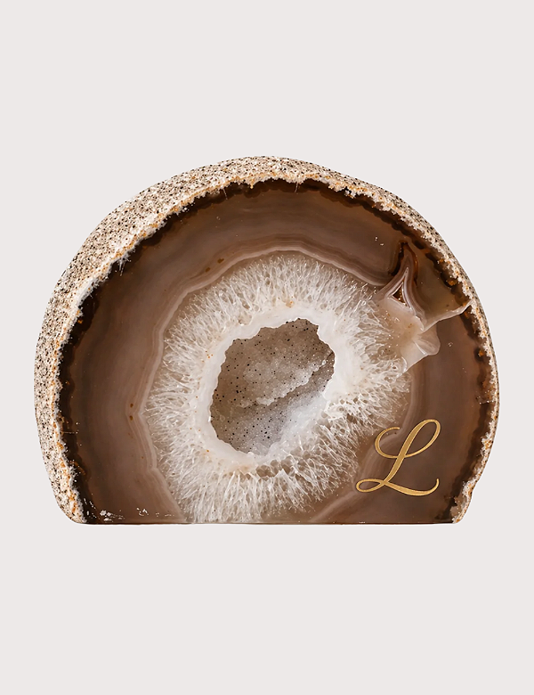 GEODO DE ÁGATA | PERSONALIZADO INICIAIS | PEDRA BRUTA | GIFT COLEÇÃO CRISTAIS NATURAIS