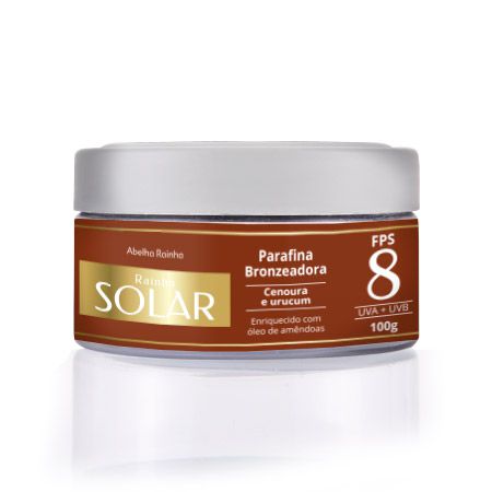 Rainha Solar - Parafina Bronzeadora Cenoura e Urucum Fps 8 - 120g