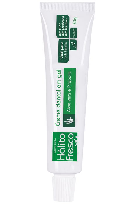 Hálito Fresco - Creme Dental em Gel com Aloe Vera e Própolis - 50g