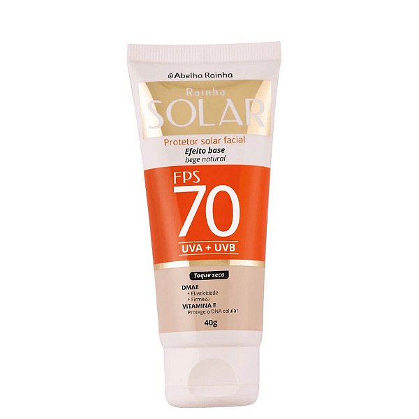 Rainha Solar - Protetor Solar Facial Bege Natural Fps 70 - 40G