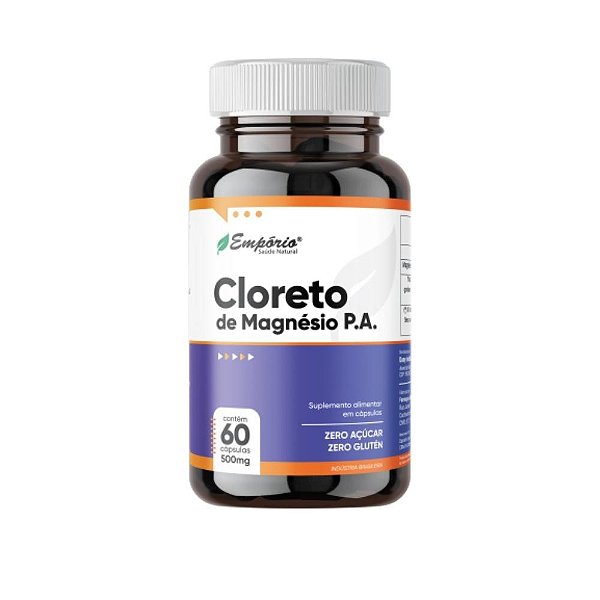 Cloreto De Magnésio PA - 500mg - 60 Cápsulas