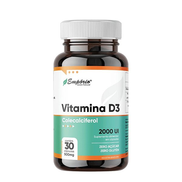 Vitamina D3 2000Ui - 500mg - 30 Cápsulas