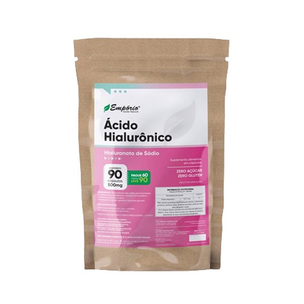 Ácido Hialurônico Refil - 500mg - 90 Cápsulas (Pague 60 E Leve 90)