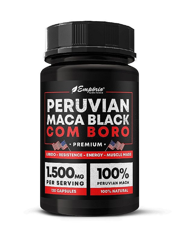 Peruvian - Maca Black e Boro - 500mg - 120 Cápsulas