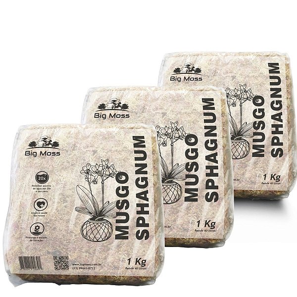 03kg Musgo Esfagno Kit 3 pcts 1kg