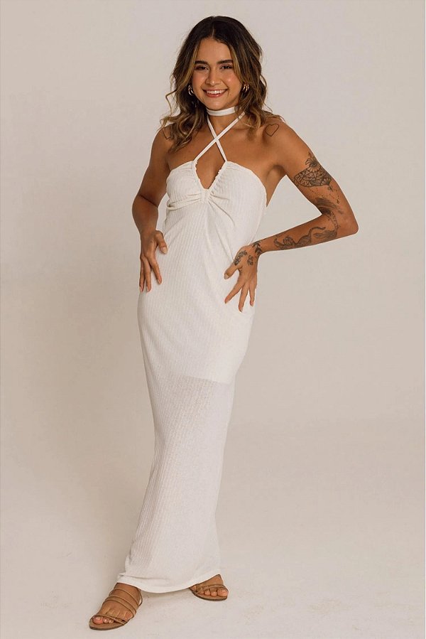 vestido nalu off white