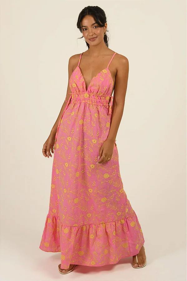 vestido longo tropicália