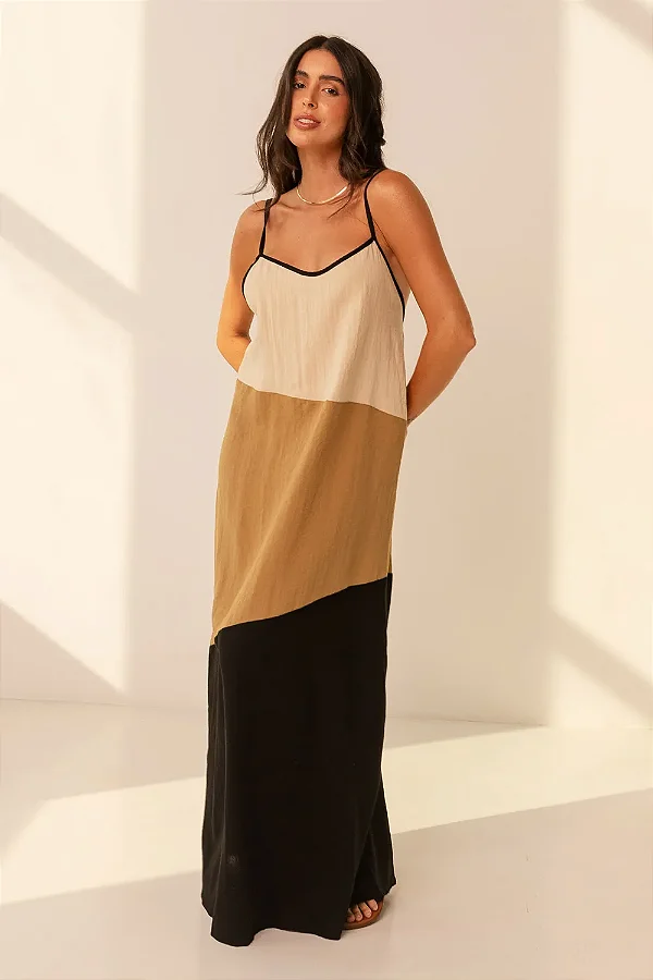 vestido tricolor zaya
