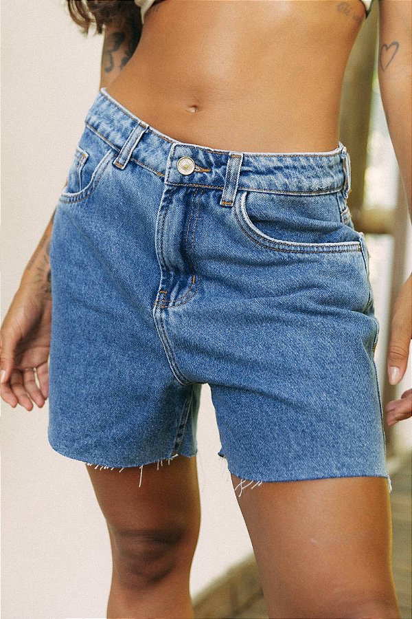 Bermuda vintage jeans escuro #1