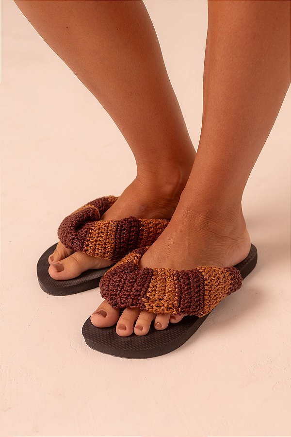chinelo crochê luce di mare