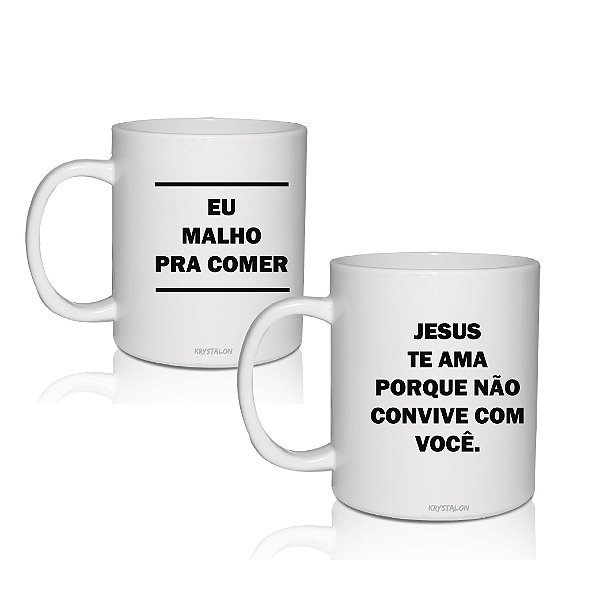 Kit 2 Canecas Personalizadas 300ml Criativas Memes