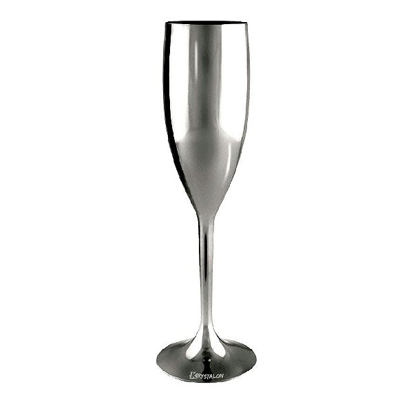 Taça Metalizada para Champanhe prateada - Acrilico PS (Minimo de 1000 peças para personalizar)