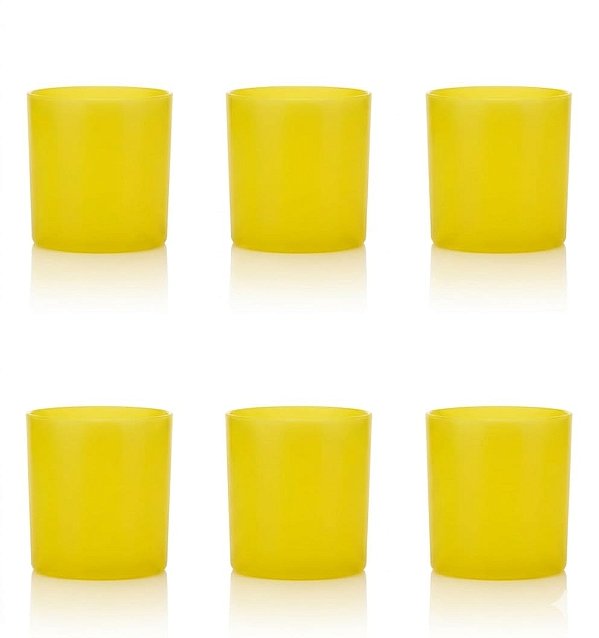 Kit 6 Copos Policarbonato Amarelo 300ml