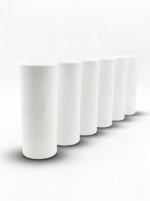 Kit 6 Copos Long Drink Acrílico Branco 320ml