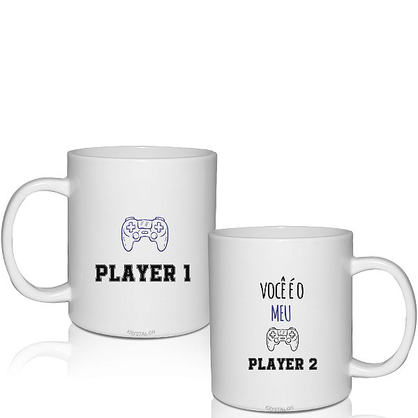 Kit 2 Canecas 300ml - Dias dos Namorados - Você é o meu Player