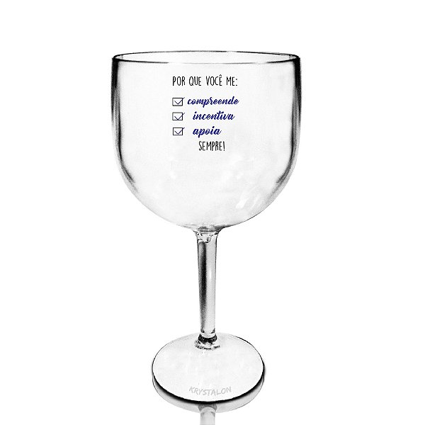 Taça Gin Acrilico - Casal Por que você me...