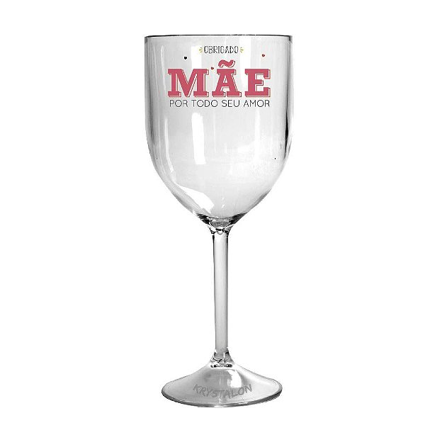 Taça de Vinho Acrilico - Personalizada Mãe