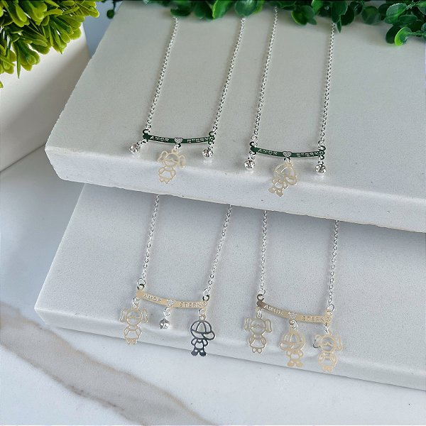 Colar Folheado Prata 925 Filhos Canga Amor Eterno