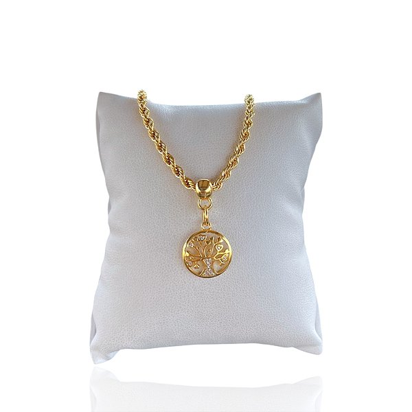 Pulseira Folheada Ouro 18k Cordão Baiano Árvore da Vida