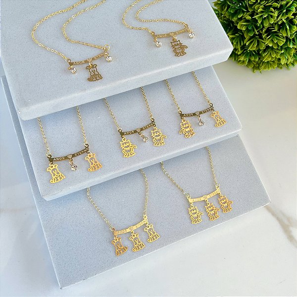 Colar Folheado Ouro 18k Pet Canga Amor Eterno