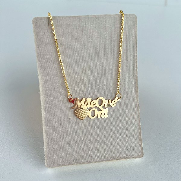 Colar Folheado Ouro 18k Mãe Que Ora