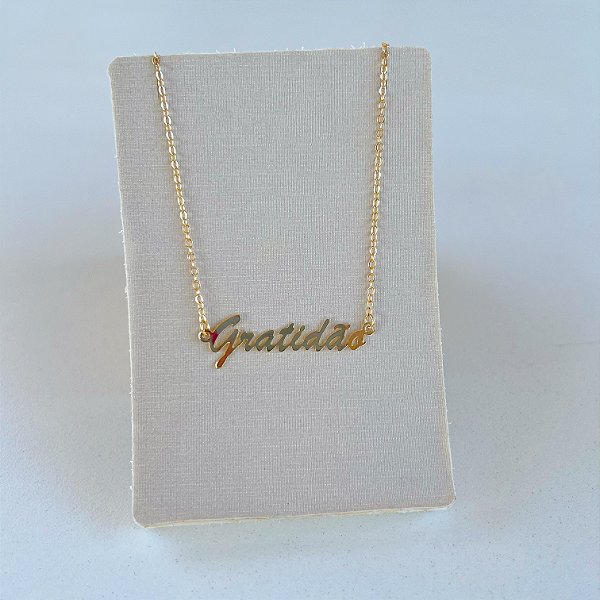 Colar Folheado Ouro 18k e Prata 925 Gratidão