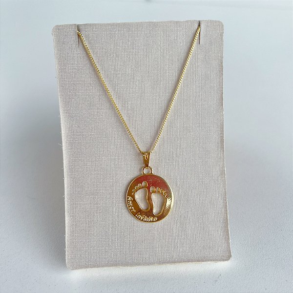 Colar Pezinho Amor Infinito Folheado Ouro 18k
