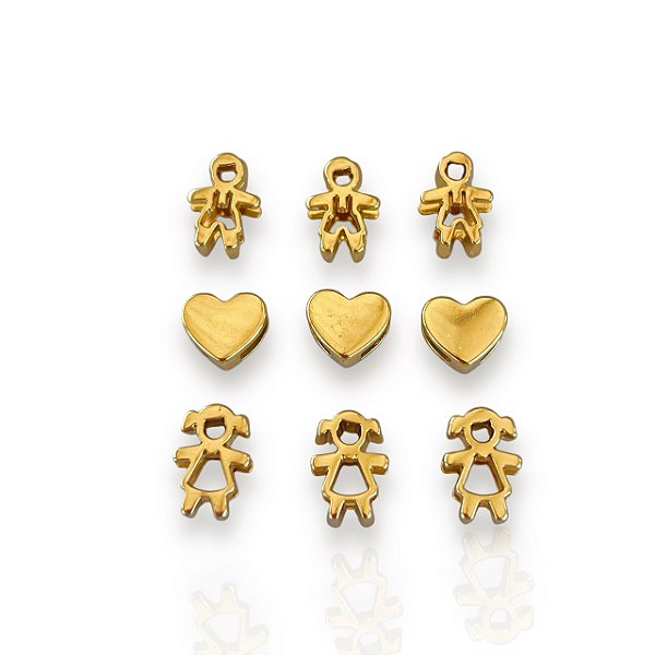 Pingente Folheado Ouro 18k Filhos Passante