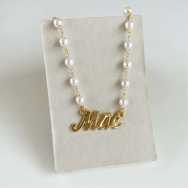 Colar Mãe Pérolas Folheado Ouro 18K