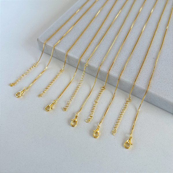 Corrente Folheada Ouro 18k ou Prata 925 Veneziana