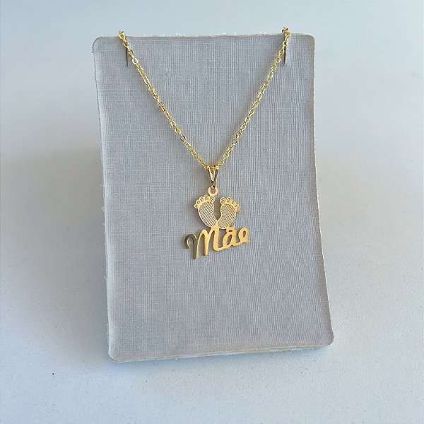 Colar Folheado Ouro 18k Mãe