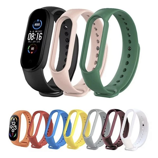 Pulseira Silicone Lisa Mi Band