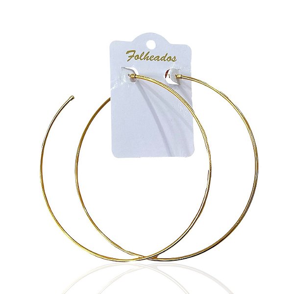 Brinco Folheado Ouro 18k e Prata 925 Argola GG