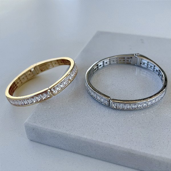 Bracelete Folheado Ouro 18k e Prata 925 Navetes