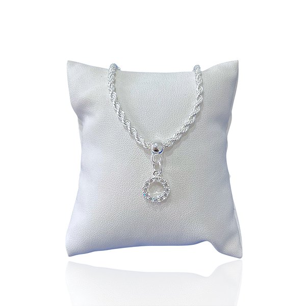 Pulseira Folheada Prata 925 Cordão Baiano Mandala Cravejada