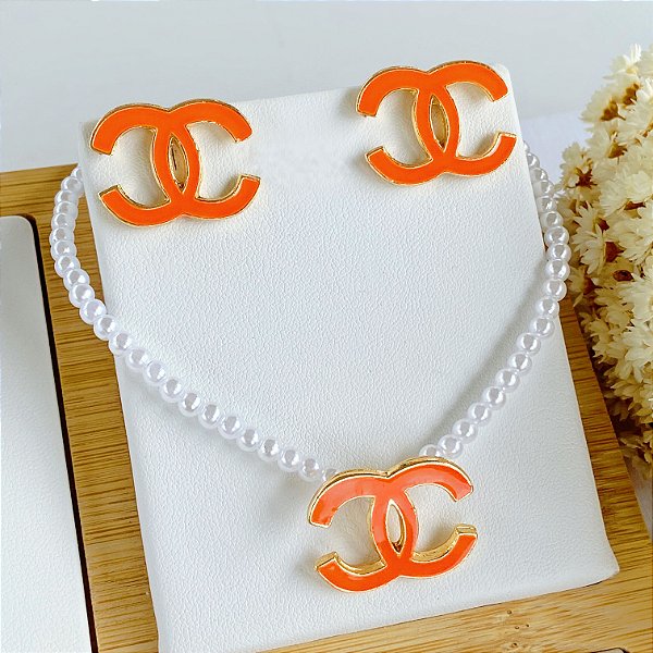 Conjunto Brinco & Colar Pérolas