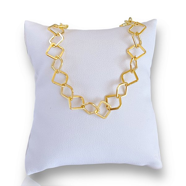Pulseira Folheada Ouro 18k Elos Quadrado