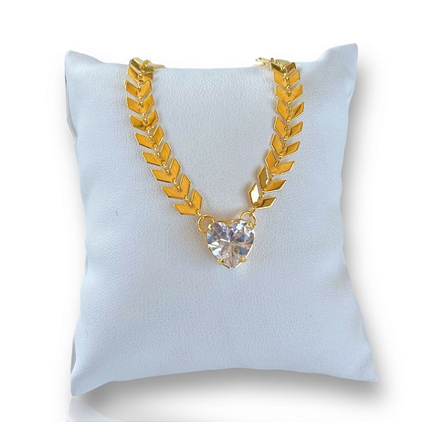 Pulseira Folheada Ouro 18k Escamas Coração