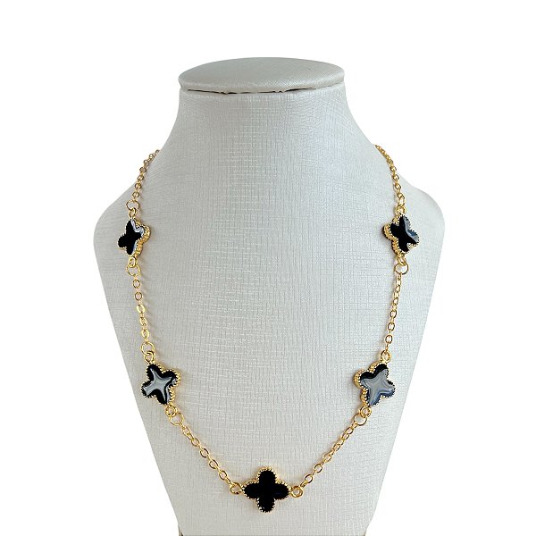 Colar Folheado Ouro 18k 5 Trevos