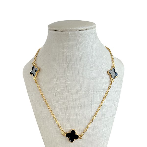 Colar Folheado Ouro 18k 3 Trevos