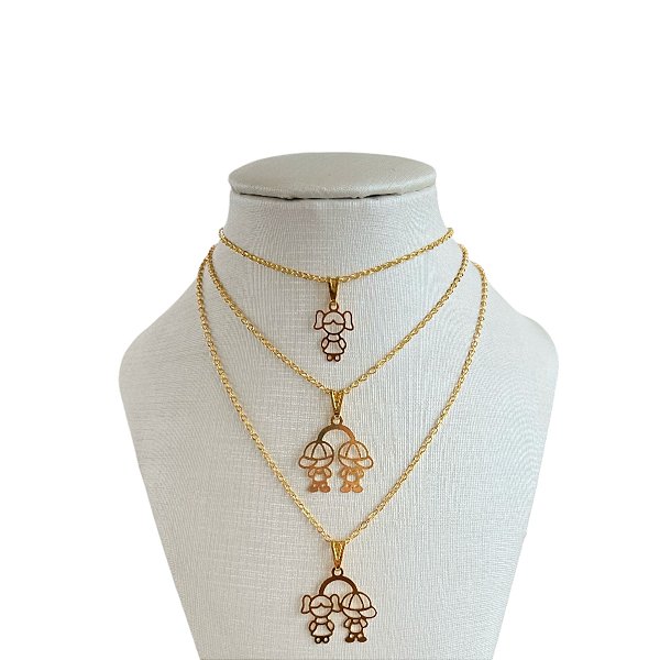 Colar Folheado Ouro 18k Filhos Canga