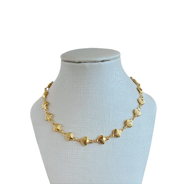 Choker Folheada Ouro 18k e Prata 925 Conchas